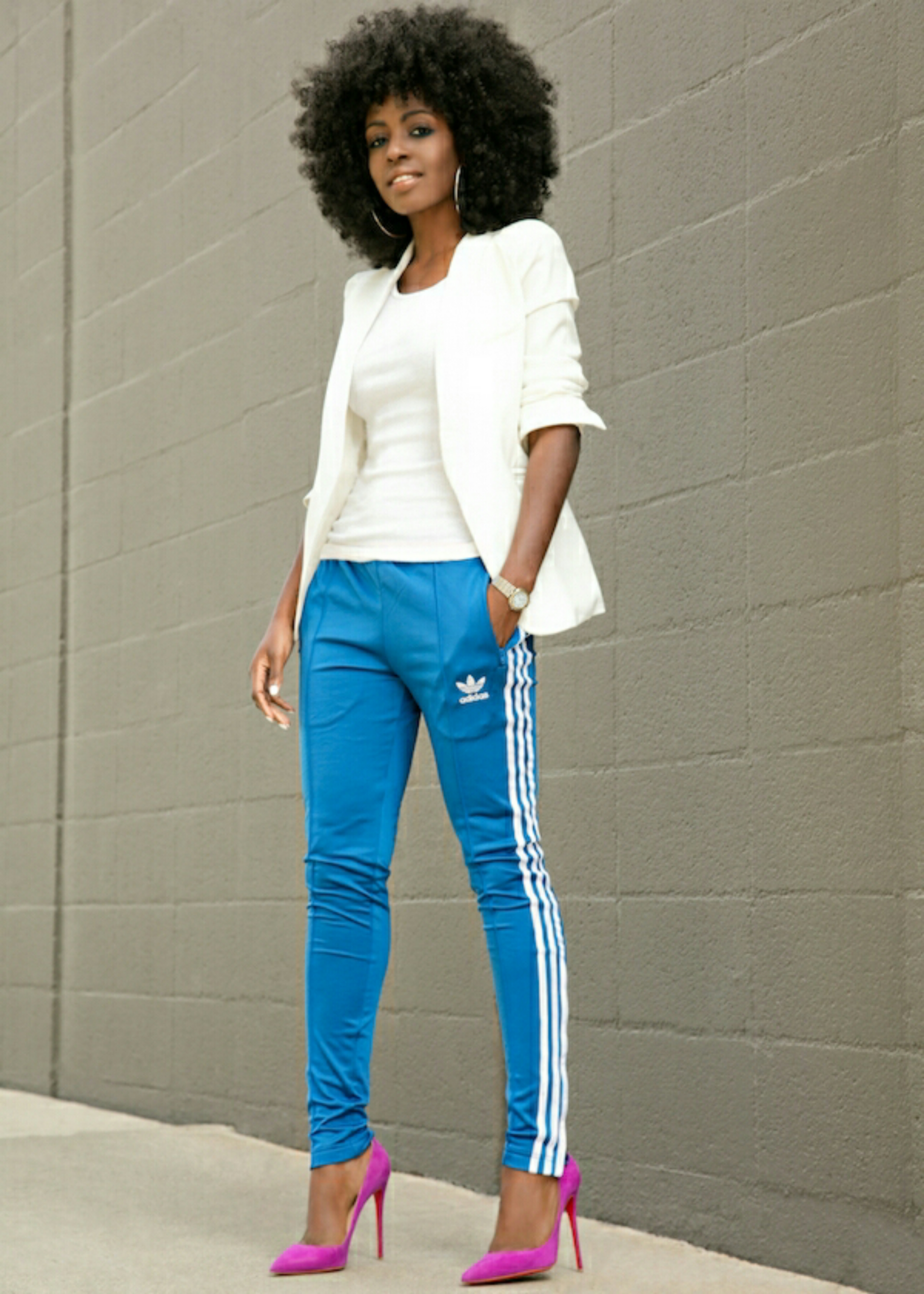 adidas track pants with heels
