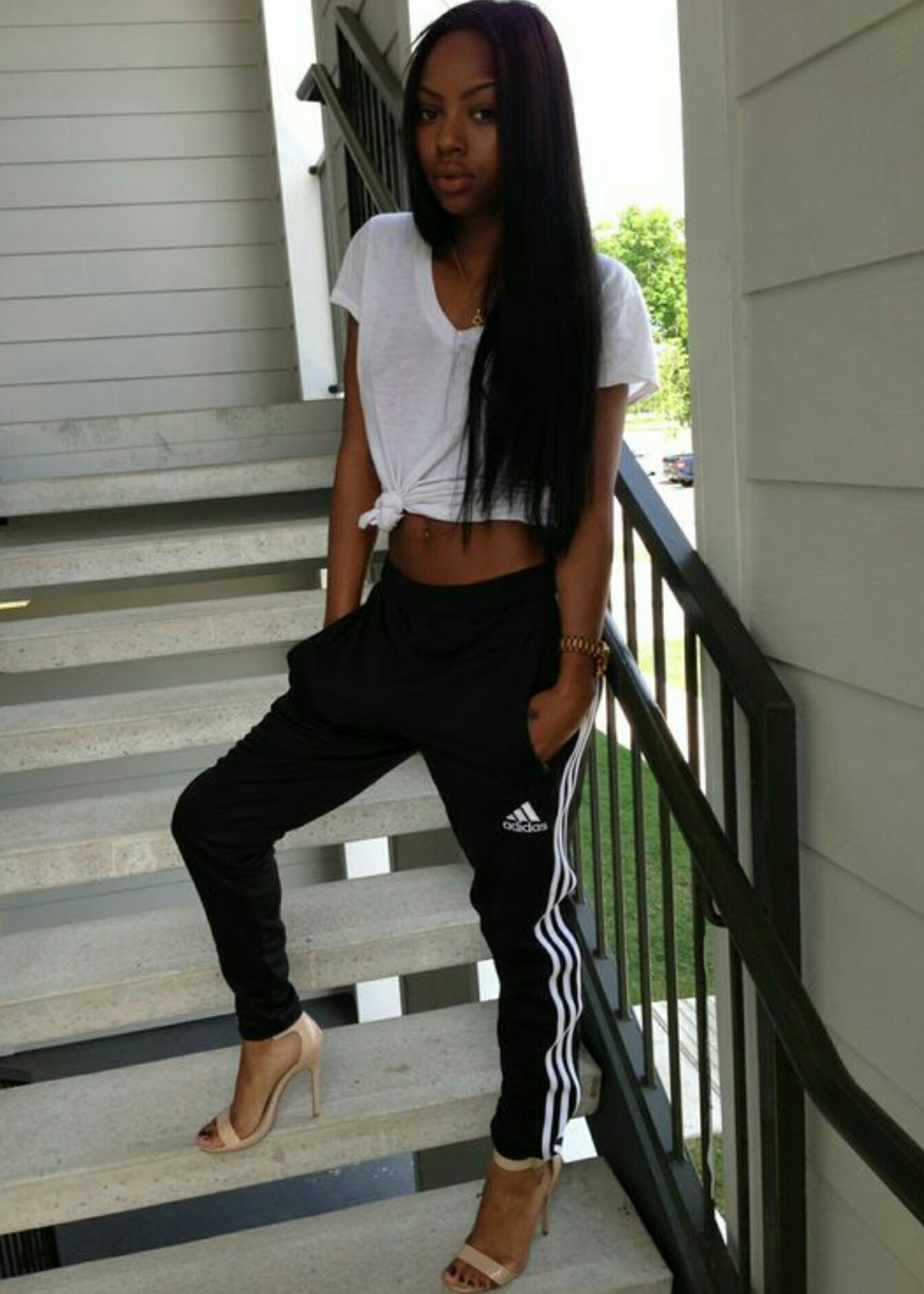 adidas track pants with heels